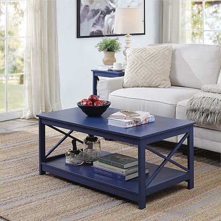 Oxford Coffee Table With Shelf, One Size, Blue