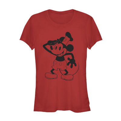 Juniors Womens Crew Neck Short Sleeve Mickey and Friends Graphic T-Shirt