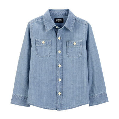 OshKosh Kid Boy White Long Sleeve Button-Front Shirt main image 0