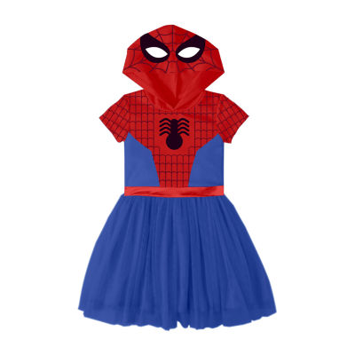 Disney Collection Little & Big Girls Short Sleeve Marvel Spiderman Cosplay Tutu Dress