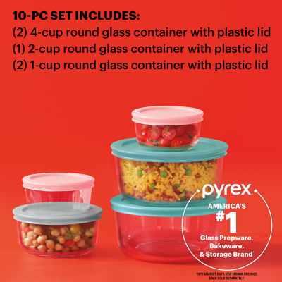 Freshlock 10-Piece Food Storage Set with Lids, Pyrex