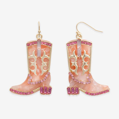 Bijoux Bar Cowboy Boots Glass Drop Earrings