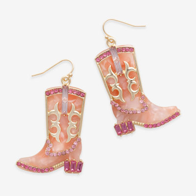 Bijoux Bar Cowboy Boots Glass Drop Earrings