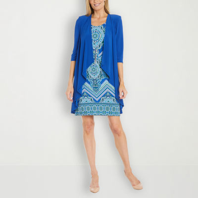 R & M Richards Petite Jacket Dress With Removable Necklace