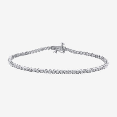 (H / I1) 1 CT.T.W. Lab-Grown Diamond 10K White Gold Tennis Bracelet