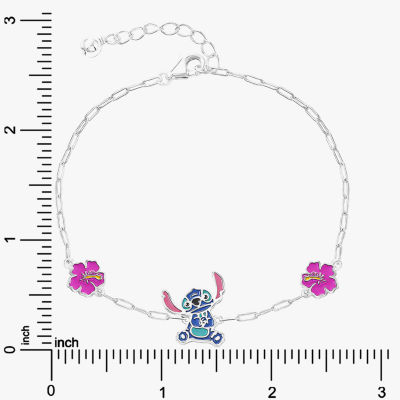 Disney Collection Sterling Silver Flower Lilo & Stitch Stitch Bolo Bracelet