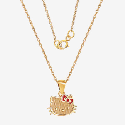 Girls 14K Gold Hello Kitty Pendant Necklace