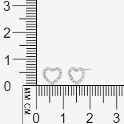 Diamonart Womens Cubic Zirconia Sterling Silver Heart 3 Pair Earring Set