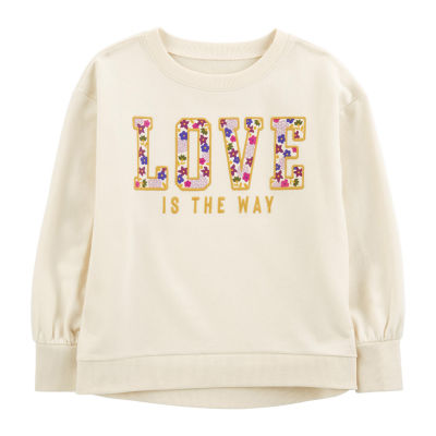 Carter's Little & Big Girls Round Neck Long Sleeve Sweatshirt