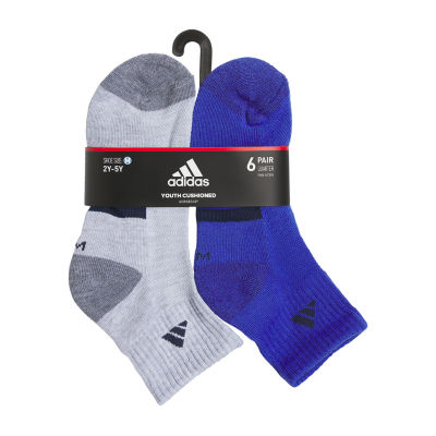 adidas Little & Big Boys 6 Pair Quarter Ankle Socks