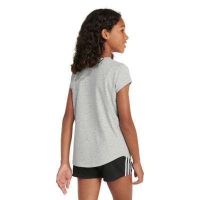 adidas Big Girls Scoop Neck Short Sleeve Graphic T-Shirt