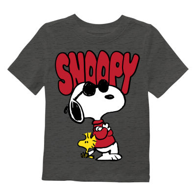 Toddler Boys Round Neck Short Sleeve Snoopy Graphic T-Shirt