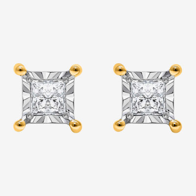(I, Si2) 1 CT. T.W. Lab Grown White Diamond 10K Gold 5mm Stud Earrings