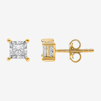 (I, Si2) 1 CT. T.W. Lab Grown White Diamond 10K Gold 5mm Stud Earrings