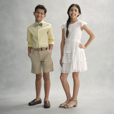 Speechless Big Kid Girls Short Sleeve Ruffled A-Line Dress