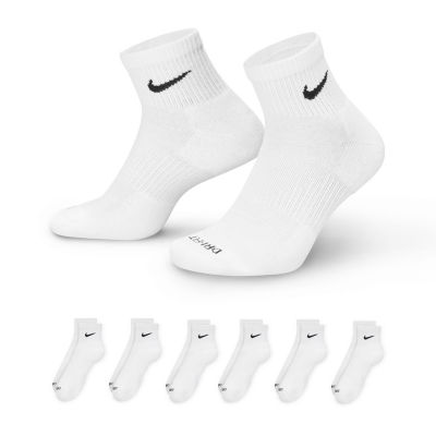 Nike Everyday Plus Cushioned Unisex Adult Breathable Multi-Pack 6 Pair Quarter Ankle Socks