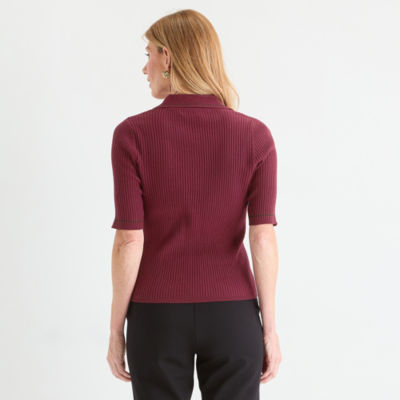 Liz Claiborne Womens Short Sleeve Pullover Sweater, Color