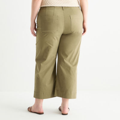 a.n.a Plus Womens Highest Rise Straight Fit Cropped Pant