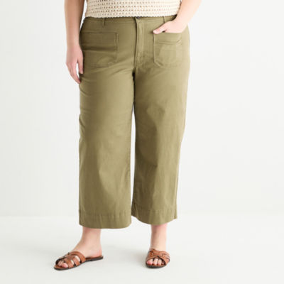 a.n.a Plus Womens Highest Rise Straight Fit Cropped Pant