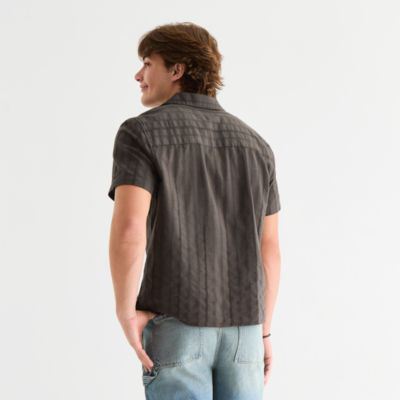 Arizona Mens Short Sleeve Regular Fit Button-Down Shirt