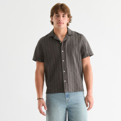 Arizona Mens Short Sleeve Regular Fit Button-Down Shirt
