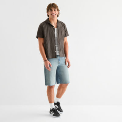 Arizona Mens Short Sleeve Regular Fit Button-Down Shirt