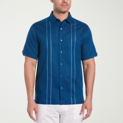 Cubavera Embroidered Mens Short Sleeve Regular Fit Button-Down Shirt