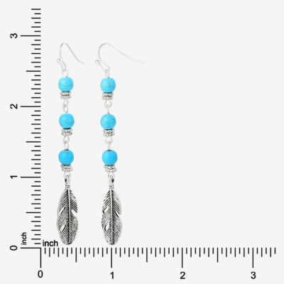 JS Jessica Simpson Womens Turquoise Turquoise Drop Earrings