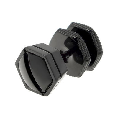 Mens Stainless Steel & Black IP Stud Earring