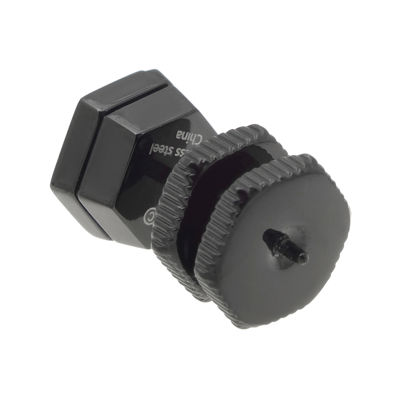 Mens Stainless Steel & Black IP Stud Earring