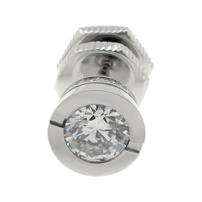 Mens Cubic Zirconia Stainless Steel Stud Earring