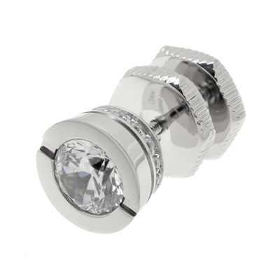 Mens Cubic Zirconia Stainless Steel Stud Earring