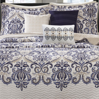 Madison Park Cardiff 6-Pc Reversible Quilt Set With Throw Pillows