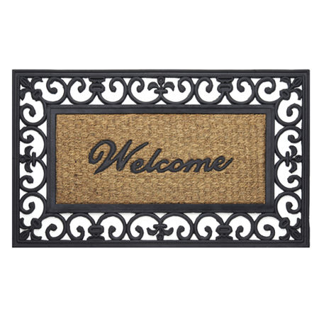 Achim Fleur De Lis Coir 18X30 Doormat, One Size, Brown