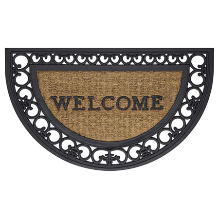 Achim Welcome Fleur De Lis Coir 18X30 Wedge Doormat, One Size, Brown