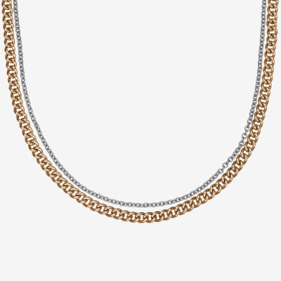 Stainless Steel Inch Solid Curb Chain Necklace