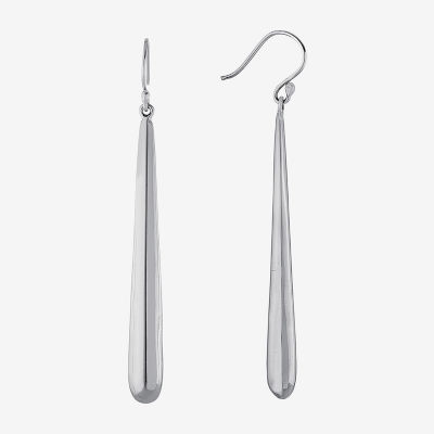 Long Womens Sterling Silver Drop Earrings