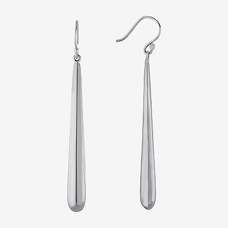 Long Sterling Silver Drop Earrings, One Size