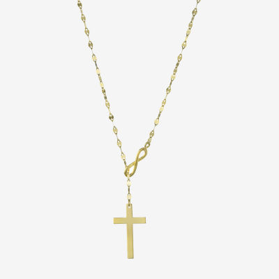Womens 14K Gold Over Silver Cross 22 Inch Pendant Necklaces
