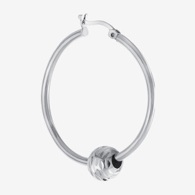 Sterling Silver 36.1mm Ball Hoop Earrings