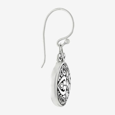 Sterling Silver Round Drop Earrings