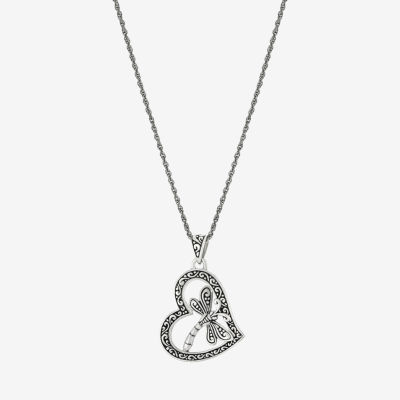Womens Sterling Silver Heart Pendant Necklace JCPenney