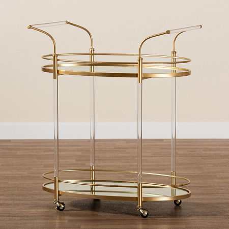 Nakano Metal-Top Serving Cart, One Size, Yellow