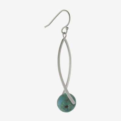 Enhanced Blue Turquoise Sterling Silver Drop Earrings