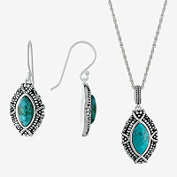 Enhanced Blue Turquoise Sterling Silver 3-pc. Jewelry Set, One Size