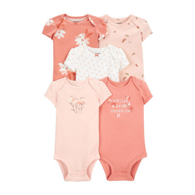 Carter's Baby Girls 5-pc. Crew Neck Short Sleeve Bodysuit