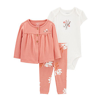 Carter's Baby Girls 3-pc. Pant Set, Color: Pink - JCPenney