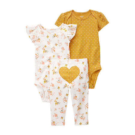 Carter's Baby Girls 3-pc. Pant Set In Yellow