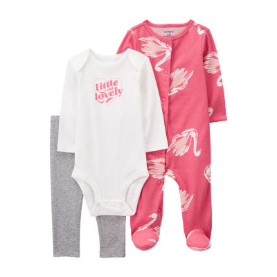 Carter's Baby Girls Little Cardigan, Bodysuit and Pants, 3 Piece Set