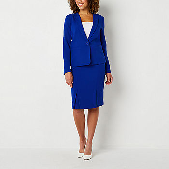 Black Label by Evan-Picone Crepe Womens Straight Fit Straight Suit